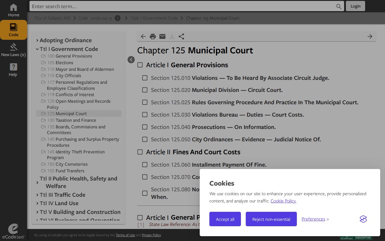 Gallatin municipal division code provision