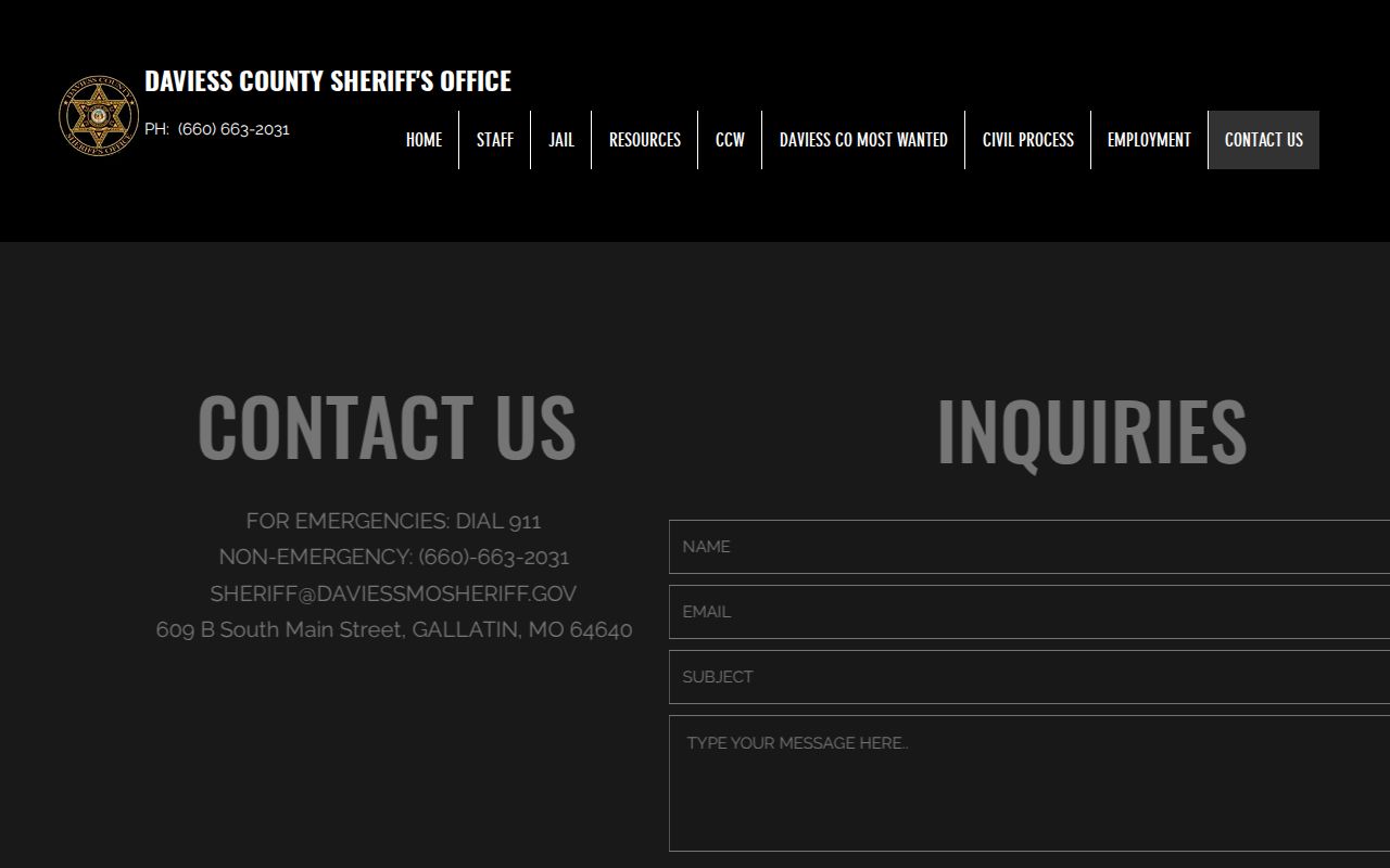Daviess County Sheriff public contact form